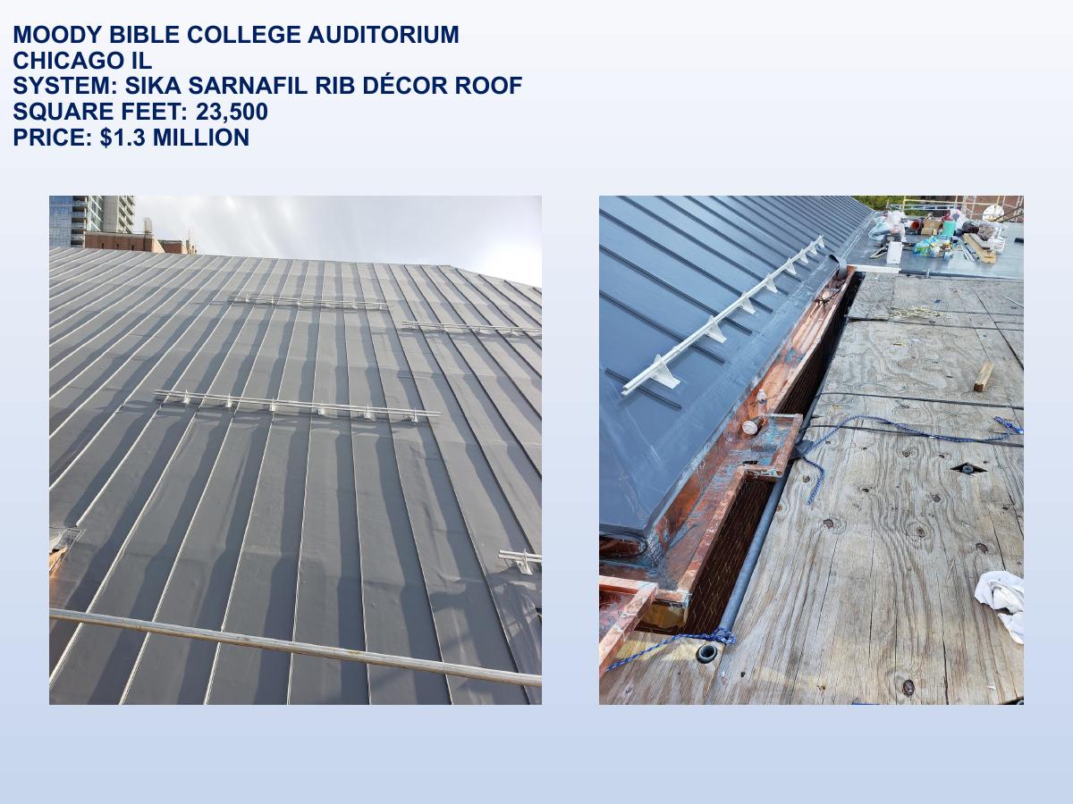 Moody Bible College Auditorium roofing project profile